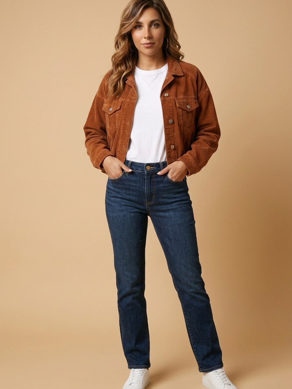 American Eagle Outfitters Brown Corduroy Bomber Jacket